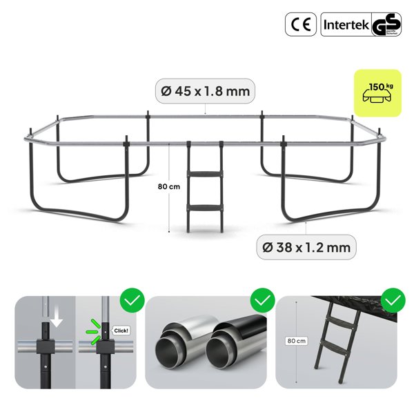 Τραμπολίνο Κήπου Zipro JumpPro Quadro 8x12FT 366x244 cm Ορθογώνιο