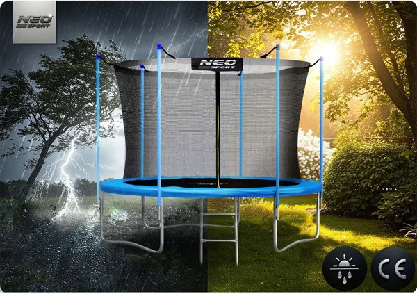 Neo-Sport Τραμπολίνο Κήπου NS-06W181 με Εσωτερικό Δίχτυ Ασφαλείας & Σκάλα, 183 cm (6 FT)