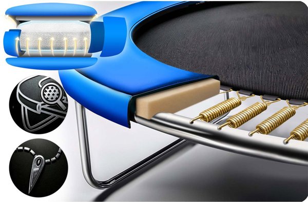 Neo-Sport Τραμπολίνο Κήπου NS-06W181 με Εσωτερικό Δίχτυ Ασφαλείας & Σκάλα, 183 cm (6 FT)