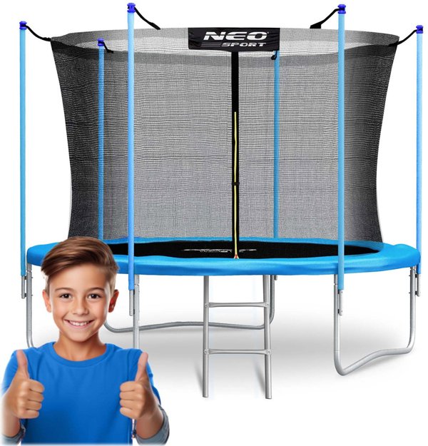 Neo-Sport Τραμπολίνο Κήπου NS-06W181 με Εσωτερικό Δίχτυ Ασφαλείας & Σκάλα, 183 cm (6 FT)