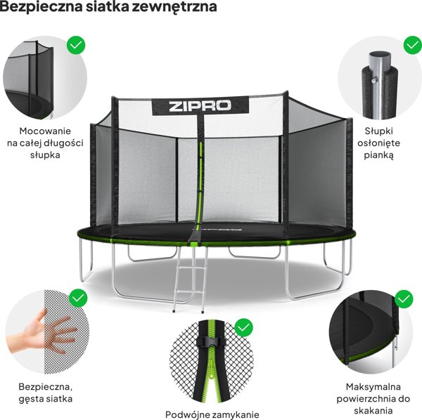 Τραμπολίνο κήπου Zipro Jump Pro με εξωτερικό δίχτυ 14FT 435cm