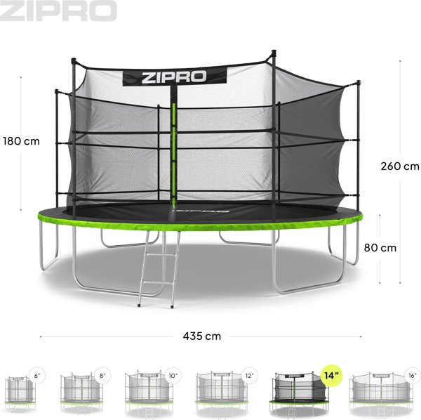 Τραμπολίνο κήπου Zipro Jump Pro με εσωτερικό δίχτυ 14FT 435cm