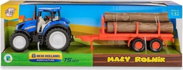 Τρακτέρ New Holland T5 με ρυμουλκούμενο για μεταφορά