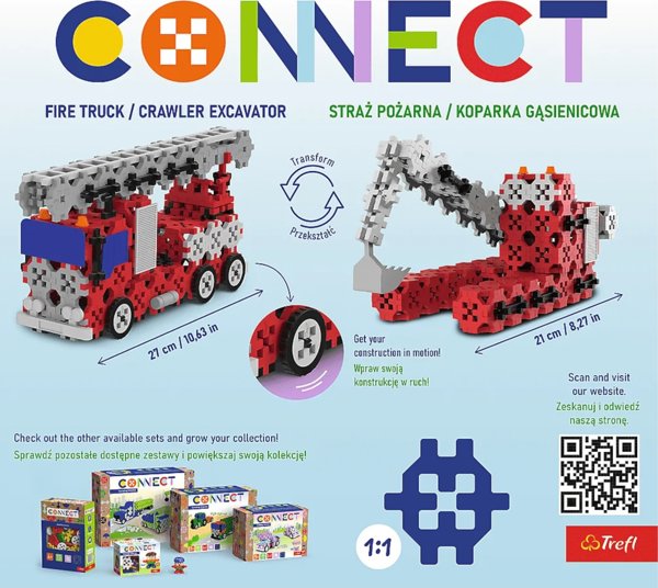 TREFL τουβλάκια Connect Πυροσβεστική/Εκσκαφέας M 61972