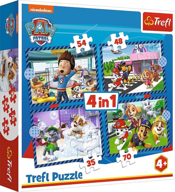 Trefl Παζλ Paw Patrol Σκυλίσιες Υποθέσεις, 4 σε 1, Πολυχρωματικό