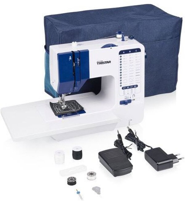 Ραπτομηχανή Tristar Sewing machine SM-6005 Αριθμός ραφών 38 Αριθμός κουμπότρυπας 1 Λευκό/Μπλε