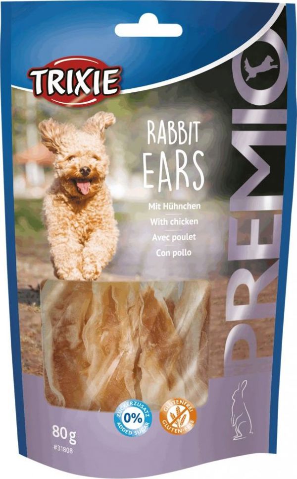 Trixie Premio Rabbit Ears, Λιχουδιά Σκύλου με Κοτόπουλο, 80g