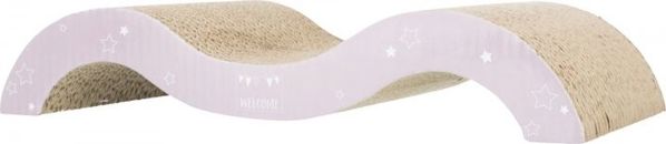 Trixie Cardboard Scratching Post Junior Wave, Ονυχοδρόμιο Γάτας από Χαρτόνι, Λιλά/Μέντα, 38 x 7 x 18 cm