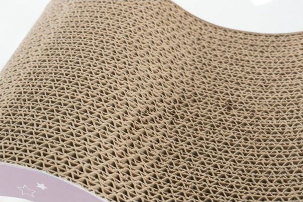 Trixie Cardboard Scratching Post Junior Wave, Ονυχοδρόμιο Γάτας από Χαρτόνι, Λιλά/Μέντα, 38 x 7 x 18 cm