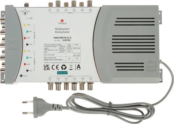 Triax Πολυδιακόπτης TMS-9/12S, 9 Είσοδοι / 12 Έξοδοι, Δορυφορικός Διακόπτης Σήματος
