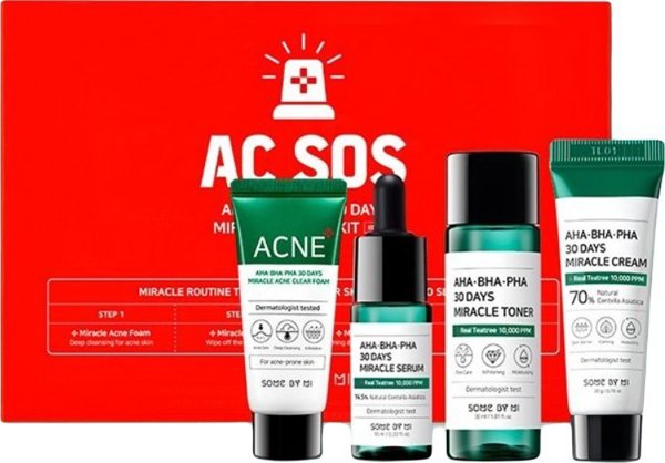 Some By Mi AHA BHA PHA 30 Days Miracle AC SOS Kit - Σετ Περιποίησης για Δέρμα με Τάση Ακμής