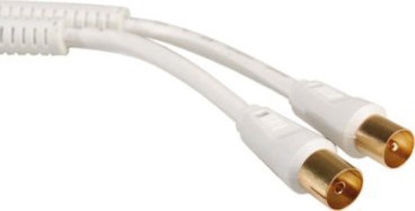 Καλώδιο κεραίας τηλεόρασης TRITON 100dB M/F, λευκό, 1.0m