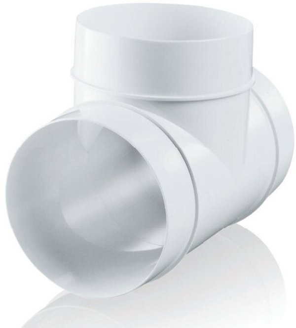 Trojnik kanalow okraglych fi 100mm bialy KO100-T