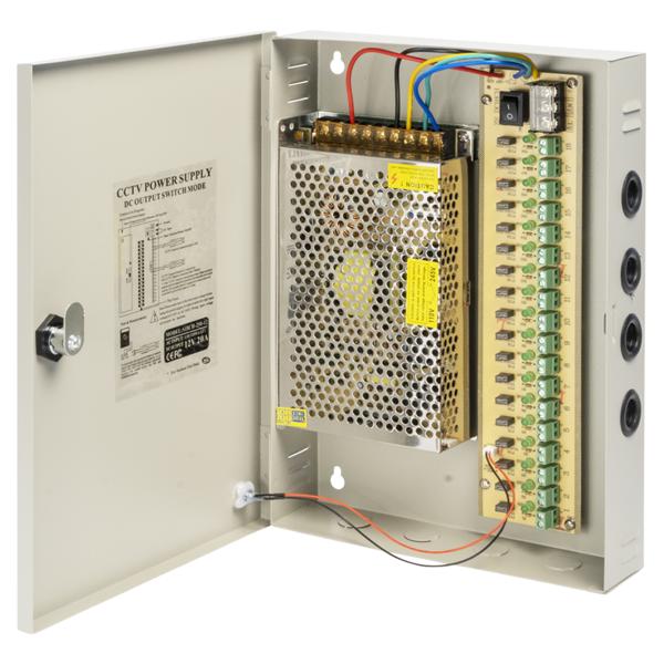 Τροφοδοτικό αυτονομίας No brand, 12V/20A, 18 Channel, Σε μεταλικὀ κουτἰ, Γκρί - 347