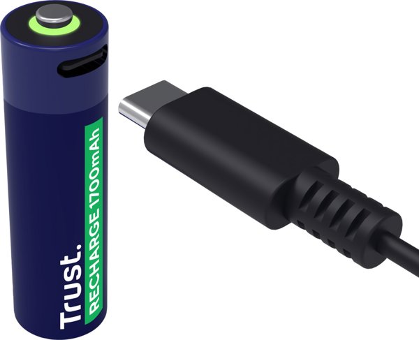 Trust Επαναφορτιζόμενες Μπαταρίες AA, USB-C, 1.5V, 2 Τεμάχια
