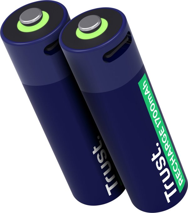 Trust Επαναφορτιζόμενες Μπαταρίες AA, USB-C, 1.5V, 2 Τεμάχια