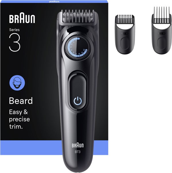 Braun BeardTrimmer 3 BT3421 Ανδρικό Τρίμερ για Γένια, Επαναφορτιζόμενο, Μαύρο