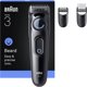 Braun BeardTrimmer 3 BT3421 Ανδρικό Τρίμερ για Γένια, Επαναφορτιζόμενο, Μαύρο