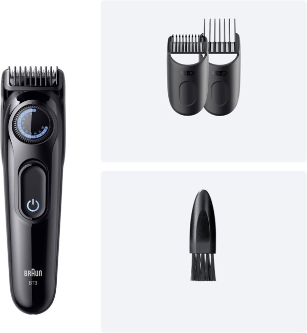 Braun BeardTrimmer 3 BT3421 Ανδρικό Τρίμερ για Γένια, Επαναφορτιζόμενο, Μαύρο