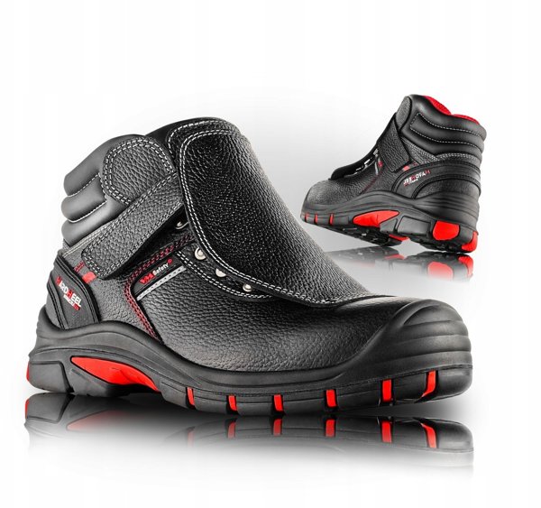 Trzewiki ochronne VM FOOTWEAR Bolton 5080-S3L, rozm. 45, czarno-czerwone