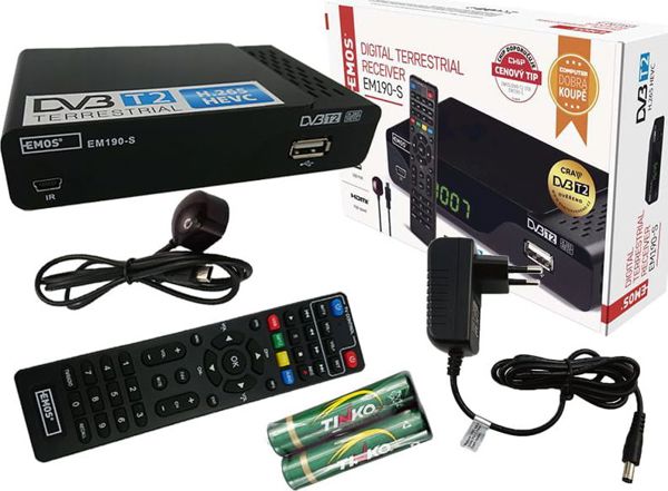 Tuner TV Emos Tuner dekoder cyfrowy TV naziemnej DVB-T/T2 HDMI