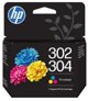 HP 302/304 Ink Cartridge Tri-Color, Γνήσιο Μελάνι για Εκτυπωτές DeskJet, Envy, OfficeJet, 100 Σελίδες - B7RT6AE