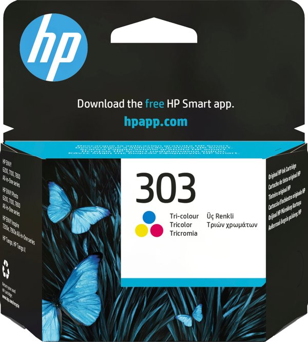 HP 303 Γνήσιο Δοχείο Μελάνης Tri-Color – Κυανό, Ματζέντα, Κίτρινο – 165 Σελίδες