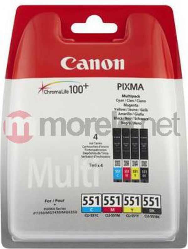 Tusz Canon tusze CLI551 / 6509B008 (cyan, magenta, yellow, black)