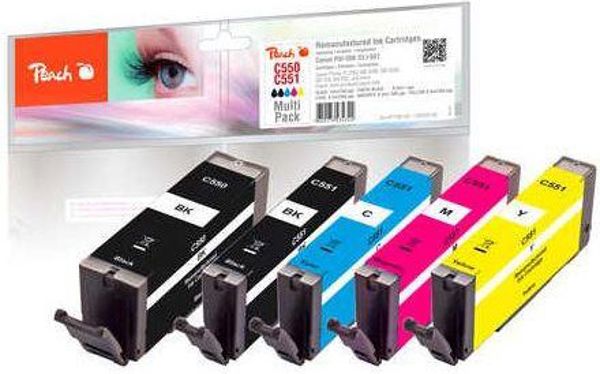 Tusz Peach Tusz PI100-327 /PGI-550, CLI-551 (Photo black, Black, Cyan, Magenta, Yellow)