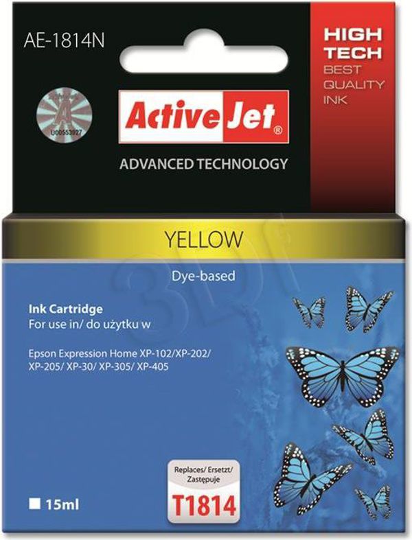 Tusz Activejet tusz AE-1814N / T1814 (yellow)