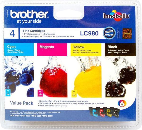 Tusz Brother Tusz Brother Zestaw tuszy CMYK LC-980VALBP [outlet]