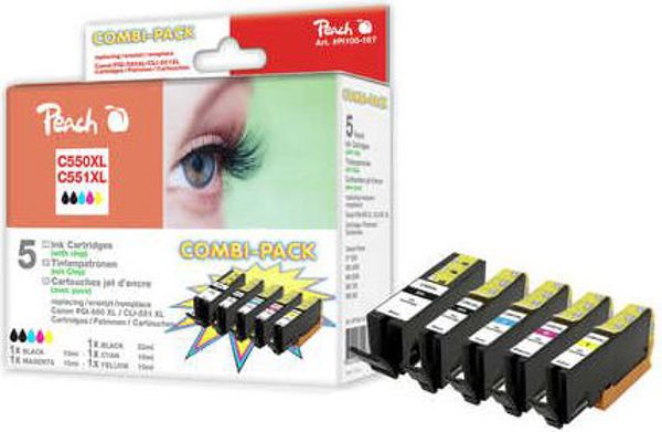 Tusz Peach tusz PI100-167 / PGI-550XL / CLI-551XL (cyan, magenta, yellow, black, photo black)