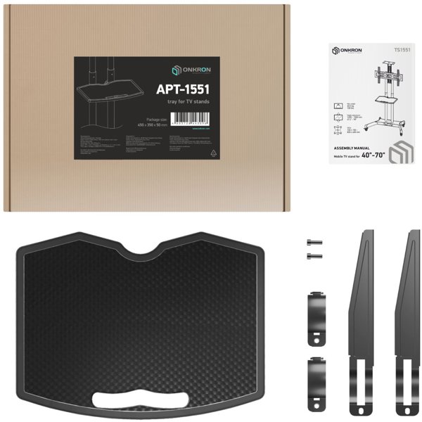 TV SET ACC SHELF MOBILE STAND/BLACK APT1551-B ONKRON