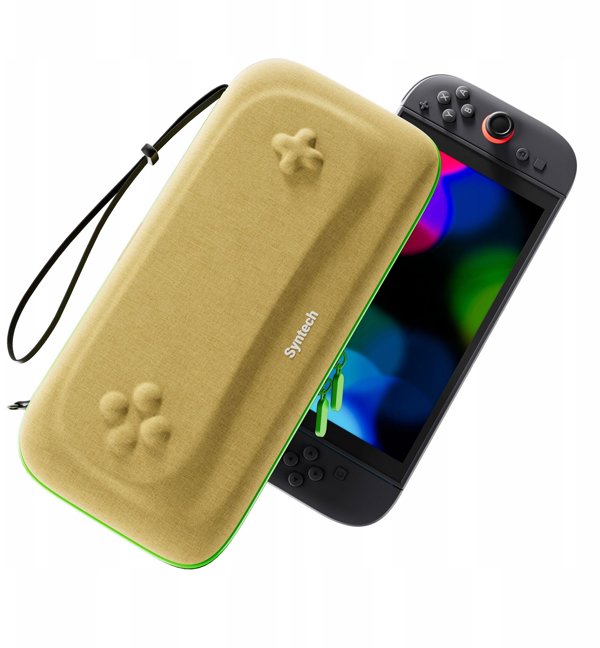 Σκληρή Θήκη Μεταφοράς για Nintendo Switch 2 / G11 Μπεζ με Πράσινο Φερμουάρ