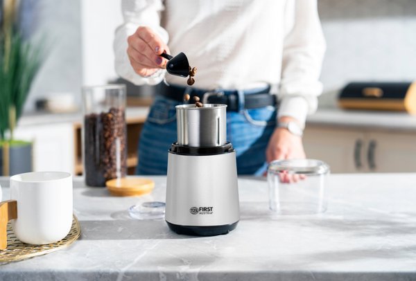 TZS First Austria Coffee Grinder, Detachable Cup, 4 Blades, 200W FA-5486-2-WI