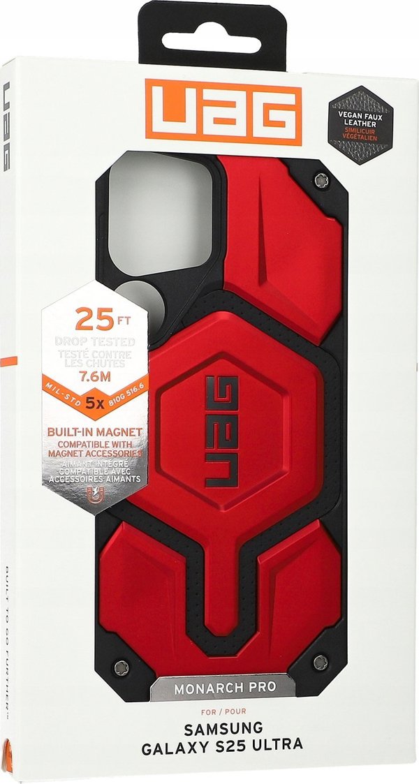 UAG Urban Armor Gear θήκη MONARCH PRO με ενσωματωμένη μαγνητική μονάδα για SAMSUNG S25 Ultra 5G crimson
