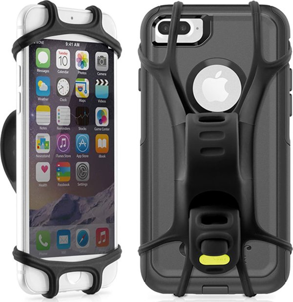 Bone Bike Tie X Βάση Smartphone για Ποδήλατο, Ρυθμιζόμενη από Σιλικόνη για Κινητά 4-6", Μαύρη