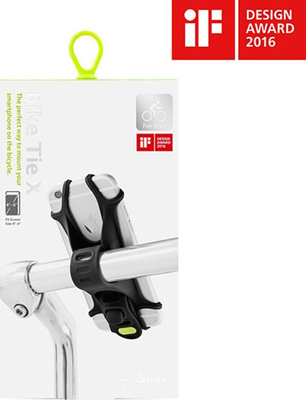 Bone Bike Tie X Βάση Smartphone για Ποδήλατο, Ρυθμιζόμενη από Σιλικόνη για Κινητά 4-6", Μαύρη