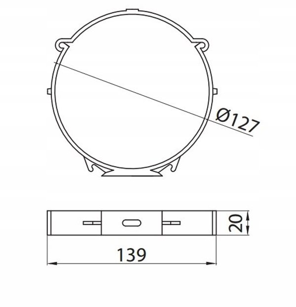 Uchwyt kanalu okraglego fi 100mm bialy KO100-7