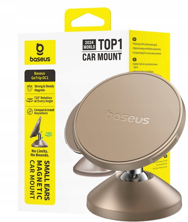 Uchwyt magnetyczny Baseus GoTrip DC1 kompatybilny z MagSafe zloty