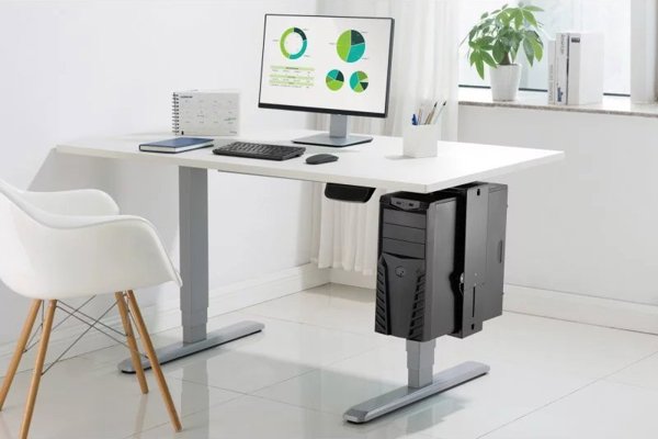 Digitus DA-90411 Βάση Στήριξης Υπολογιστή Κάτω Από Το Γραφείο, Easy-Locking, Περιστροφή 360°, Ρυθμιζόμενο Ύψος & Πλάτος