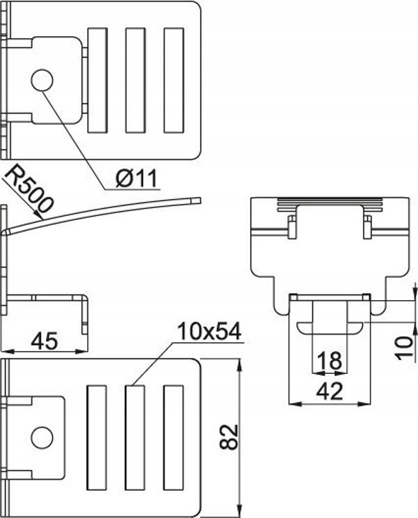Uchwyt panelu dolny UPDMC 857016