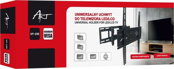 Art UY-150 Βάση Τοίχου για TV LED/LCD 32"-70" έως 40kg, Ρυθμιζόμενη, 52-350mm