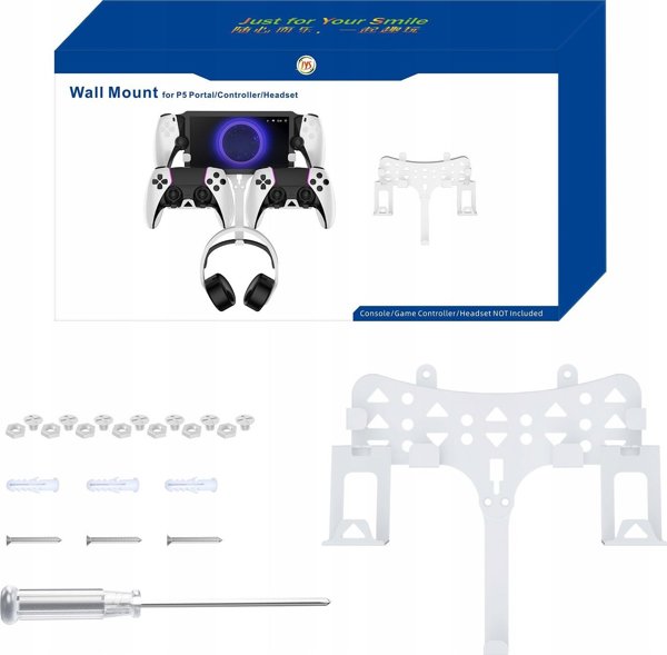 JYS Επιτοίχια Βάση Στήριξης για Sony PlayStation Portal + Αξεσουάρ, P5211-V2, Λευκή
