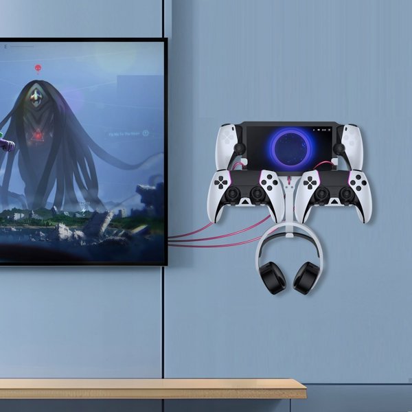 JYS Επιτοίχια Βάση Στήριξης για Sony PlayStation Portal + Αξεσουάρ, P5211-V2, Λευκή