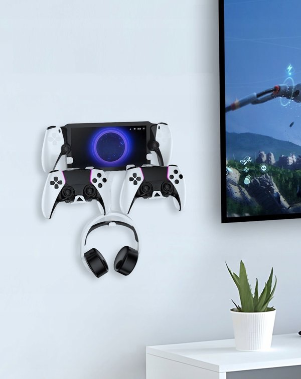 JYS Επιτοίχια Βάση Στήριξης για Sony PlayStation Portal + Αξεσουάρ, P5211-V2, Λευκή