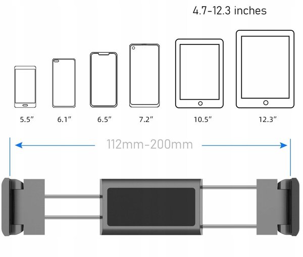 Bauer Cr1 Βάση Στηρίγματος Αυτοκινήτου για Smartphone & Tablet έως 12.3"