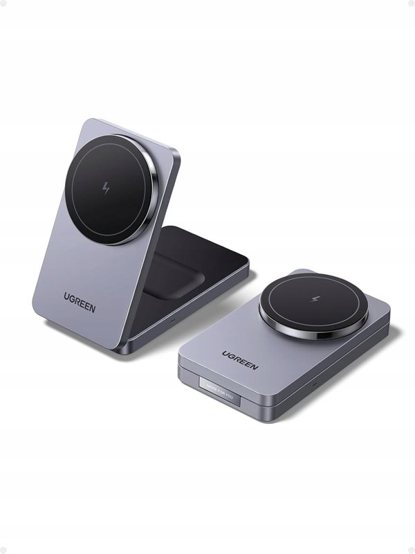 UGREEN W528 Magnetic Wireless Charger 2-in-1 faltbare Ladestation fuer iPhone und AirPods