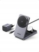 UGREEN W707 3-in-1 15W Magnetic Wireless Desktop Charger fuer iPhone, AirPods und Watch klappbar grau