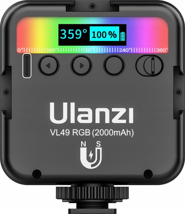 Ulanzi VL49 RGB LED Φωτιστικό Βίντεο & Φωτογραφίας - Φορητή Λάμπα με Ρυθμιζόμενο Χρώμα 360°